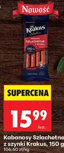 Biedronka Kabanosy Szlachetne z szynki Krakus oferta