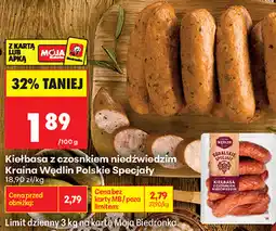 Biedronka Kiełbasa z czosnkiem niedźwiedzim Kraina Wędlin Polskie Specjały oferta