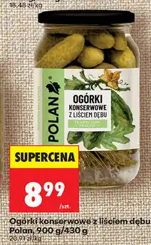 Biedronka Ogórki konserwowe z liściem dębu Polan oferta