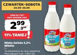 Netto Mleko świeże 3,2% Miletto oferta