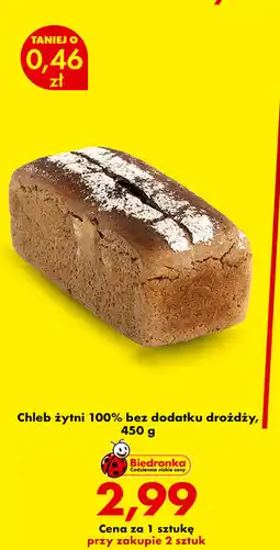 Biedronka Chleb żytni 100% bez dodatku drożdży oferta