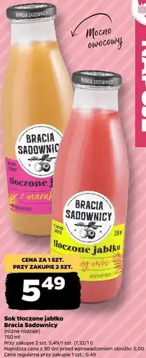 Netto Sok tłoczony jabłko Bracia Sadownicy oferta