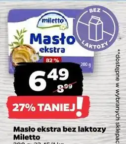 Netto Masło ekstra bez laktozy Miletto oferta