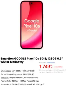 Media Expert Smartfon GOOGLE Pixel 10a 5G 8/128GB 6.3 120Hz Malinowy oferta
