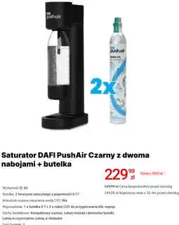 Media Expert Saturator DAFI PushAir Czarny z dwoma nabojami + butelka oferta