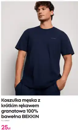 Pepco Koszulka męska z krótkim rękawem granatowa 100% bawełna BEKKIN oferta