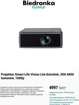 Biedronka Projektor Smart Life Vision Lite Extralink, 500 ANSI lumenów, 1080p oferta