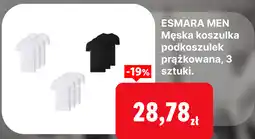 Lidl ESMARA MEN Męska koszulka podkoszulek prąŹkowana, 3 sztuki oferta