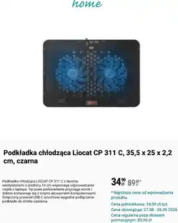 Biedronka Podkładka chłodząca Liocat CP 311 C, 35,5 x 25 x 2,2 cm, czarna oferta