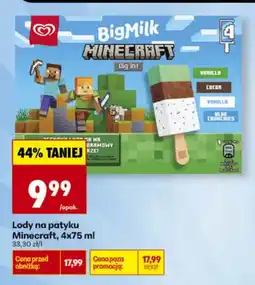 Biedronka Lody na patyku Minecraft Big Milk 4-pak oferta