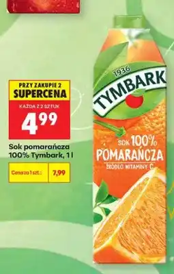 Biedronka Sok pomarańcza Tymbark 100% oferta