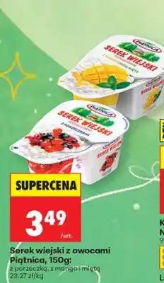 Biedronka Serek wiejski z owocami z mango i miętą Piątnica oferta