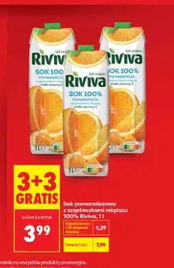 Biedronka Sok pomarańczowy z cząsteczkami miąższu Riviva 100% oferta