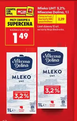 Biedronka Mleko UHT Mleczna Dolina 3,2% oferta