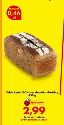Biedronka Chleb żytni 100% bez dodatku drożdży oferta