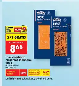 Biedronka Łosoś wędzony na gorąco łagodny Marinero oferta