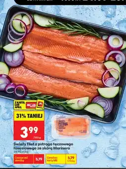 Biedronka Świeży filet z pstrąga tęczowego łososiowego ze skórą Marinero oferta