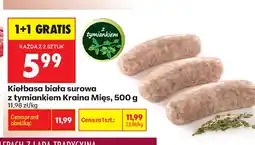 Biedronka Kiełbasa biała surowa z tymiankiem Kraina Mięs oferta