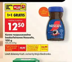 Biedronka Kawa rozpuszczalna bezkofeinowa Nescafe oferta