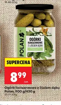 Biedronka Ogórki konserwowe z liściem dębu Polan oferta