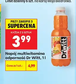 Biedronka Napój multiwitamina odporność Dr Witt oferta
