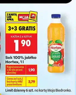 Biedronka Sok jabłko Hortex 100% oferta