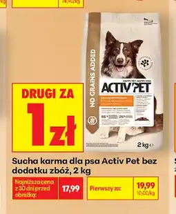 Biedronka Sucha karma dla psa Activ Pet bez dodatku zbóż oferta