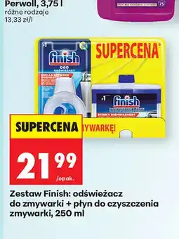 Biedronka Zestaw Finish odświeżacz do zmywarki + płyn do czyszczenia zmywarki 250 ml oferta