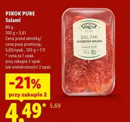 Lidl Salami wieprzowo-wołowe Pikok Pure oferta