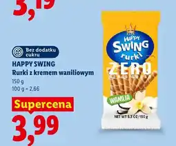 Lidl Rurki z kremem waniliowym Happy Swing Zero oferta