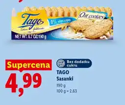 Lidl Ciastka owsiane Tago Sasanki bez dodatku cukru oferta