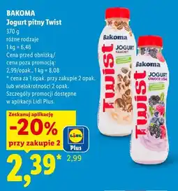 Lidl Jogurt pitny Bakoma Twist kawowy oferta