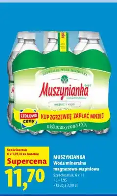 Lidl Woda mineralna magnezowo-wapniowa niskonasycona CO2 Muszynianka 6-pak oferta