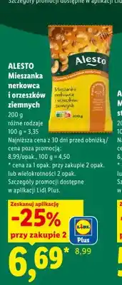 Lidl Mieszanka nerkowca i orzeszków ziemnych Alesto oferta