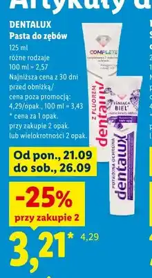 Lidl Pasta do zębów Dentalux Complete oferta