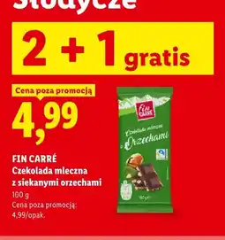 Lidl Czekolada mleczna z siekanymi orzechami Fin Carré oferta