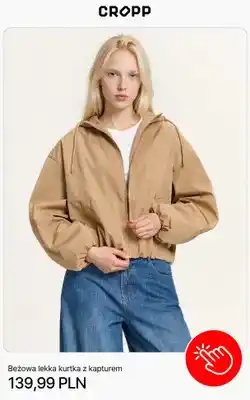 Cropp Beżowa lekka kurtka z kapturem Cropp oferta
