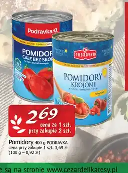 Cezar Delikatesy Pomidory krojone w soku pomidorowym klasyczne Podravka oferta