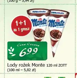 Cezar Delikatesy Lody rożek Monte Zott oferta
