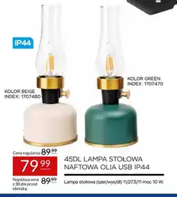 Abra Lampa stołowa naftowa Olia USB IP44 45DL oferta