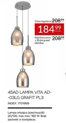 Abra 45AD Lampa Vita AD-03LG grafit PL3 oferta