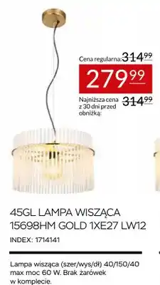 Abra 45GL lampa wisząca 15698HM Gold 1xE27 LW12 oferta