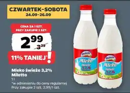Netto Mleko świeże 3,2% Miletto oferta