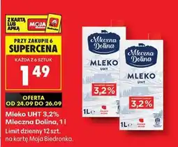 Biedronka Mleko UHT 3,2% Mleczna Dolina, 1 l oferta