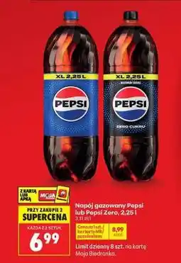 Biedronka Napój gazowany Pepsi lub Pepsi Zero, 2,25 l oferta