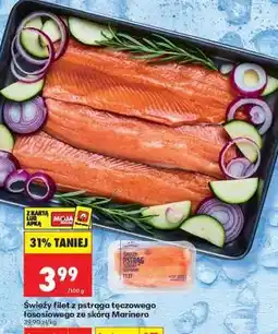 Biedronka Świeży filet z pstrąga tęczowego łososiowego ze skórą Marinero oferta