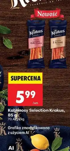 Biedronka Kabanosy Selection Krakus, 85 g oferta