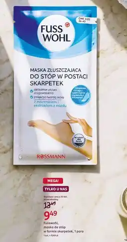 Rossmann Fusswohl maska do stóp w formie skarpetek, 1 para oferta