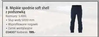 Męskie spodnie soft shell z podszewką