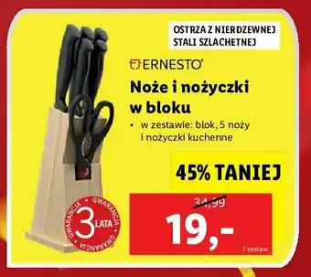 Lidl Komplet noży w bloku + nożyczki 1 ZES 7 SZT oferta